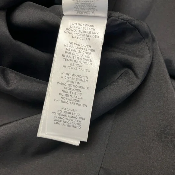 Aidan Adrianna Papell Crepe Popover Midi Black Fringe Hem Sheath Dress 2 LBD NWT - Picture 11 of 16